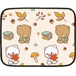 Bear Cartoon Background Pattern Seamless Animal Two Sides Fleece Blanket (Mini)