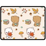 Bear Cartoon Background Pattern Seamless Animal Fleece Blanket (Large)