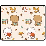 Bear Cartoon Background Pattern Seamless Animal Fleece Blanket (Medium)
