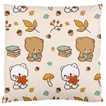 Bear Cartoon Background Pattern Seamless Animal Standard Premium Plush Fleece Cushion Case (One Side)