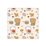 Bear Cartoon Background Pattern Seamless Animal Satin Bandana Scarf 22  x 22 