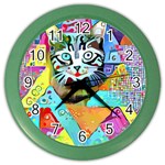 Kitten Cat Pet Animal Adorable Fluffy Cute Kitty Color Wall Clock
