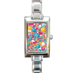 Circles Art Seamless Repeat Bright Colors Colorful Rectangle Italian Charm Watch