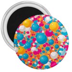 Circles Art Seamless Repeat Bright Colors Colorful 3  Magnets