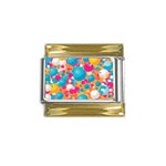 Circles Art Seamless Repeat Bright Colors Colorful Gold Trim Italian Charm (9mm)
