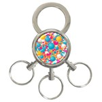 Circles Art Seamless Repeat Bright Colors Colorful 3-Ring Key Chain