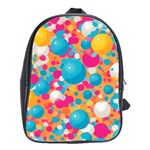 Circles Art Seamless Repeat Bright Colors Colorful School Bag (Large)
