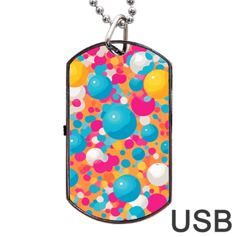 Circles Art Seamless Repeat Bright Colors Colorful Dog Tag USB Flash (Two Sides) from UrbanLoad.com Front