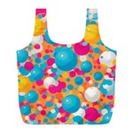 Circles Art Seamless Repeat Bright Colors Colorful Full Print Recycle Bag (L)