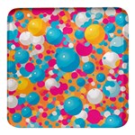 Circles Art Seamless Repeat Bright Colors Colorful Square Glass Fridge Magnet (4 pack)