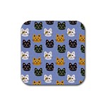 Cat Cat Background Animals Little Cat Pets Kittens Rubber Coaster (Square)