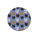 Cat Cat Background Animals Little Cat Pets Kittens Rubber Round Coaster (4 pack)