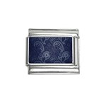 Blue Paisley Texture, Blue Paisley Ornament Italian Charm (9mm)
