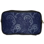 Blue Paisley Texture, Blue Paisley Ornament Toiletries Bag (Two Sides)