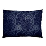 Blue Paisley Texture, Blue Paisley Ornament Pillow Case (Two Sides)
