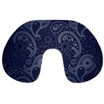 Blue Paisley Texture, Blue Paisley Ornament Travel Neck Pillow