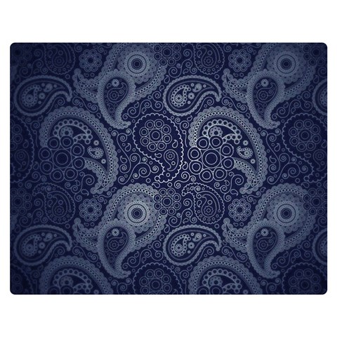 Blue Paisley Texture, Blue Paisley Ornament Premium Plush Fleece Blanket (Medium) from UrbanLoad.com 60 x50  Blanket Front