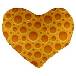 Cheese Texture Food Textures Large 19  Premium Heart Shape Cushions
