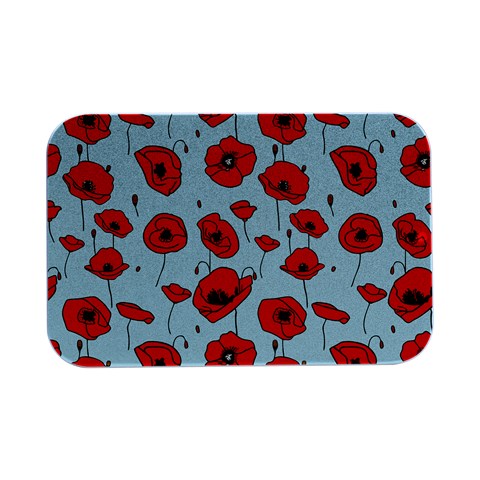 Poppies Flowers Red Seamless Pattern Open Lid Metal Box (Silver)   from UrbanLoad.com Front