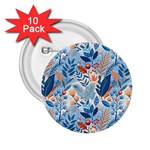 Berries Foliage Seasons Branches Seamless Background Nature 2.25  Buttons (10 pack) 