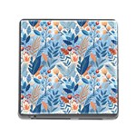 Berries Foliage Seasons Branches Seamless Background Nature Memory Card Reader (Square 5 Slot)