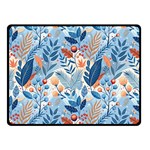 Berries Foliage Seasons Branches Seamless Background Nature Two Sides Fleece Blanket (Small)