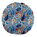 Berries Foliage Seasons Branches Seamless Background Nature Large 18  Premium Flano Round Cushions