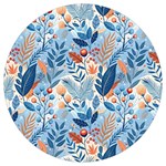 Berries Foliage Seasons Branches Seamless Background Nature Round Trivet