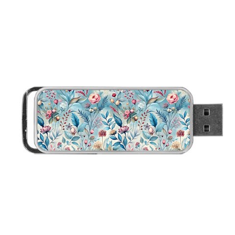 Floral Background Wallpaper Flowers Bouquet Leaves Herbarium Seamless Flora Bloom Portable USB Flash (One Side) from UrbanLoad.com Front