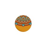 Mandala orange 1  Mini Buttons