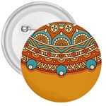 Mandala orange 3  Buttons