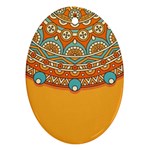 Mandala orange Ornament (Oval)