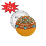 Mandala orange 1.75  Buttons (10 pack)