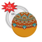 Mandala orange 2.25  Buttons (10 pack) 