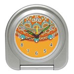 Mandala orange Travel Alarm Clock