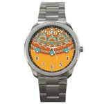Mandala orange Sport Metal Watch