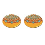Mandala orange Cufflinks (Oval)