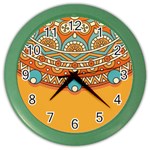 Mandala orange Color Wall Clock