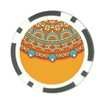 Mandala orange Poker Chip Card Guard