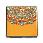 Mandala orange Memory Card Reader (Square 5 Slot)
