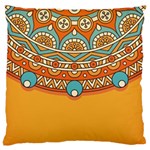 Mandala orange Large Premium Plush Fleece Cushion Case (Two Sides)
