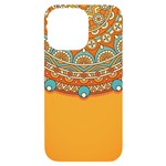 Mandala orange iPhone 14 Pro Max Black UV Print Case
