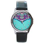Mandala blue Round Metal Watch