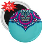 Mandala blue 3  Magnets (100 pack)