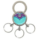 Mandala blue 3-Ring Key Chain
