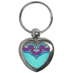 Mandala blue Key Chain (Heart)