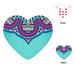 Mandala blue Playing Cards Single Design (Heart)