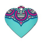 Mandala blue Dog Tag Heart (Two Sides)