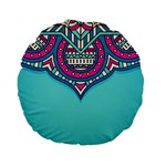 Mandala blue Standard 15  Premium Flano Round Cushions