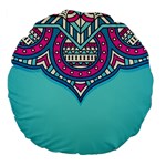 Mandala blue Large 18  Premium Flano Round Cushions